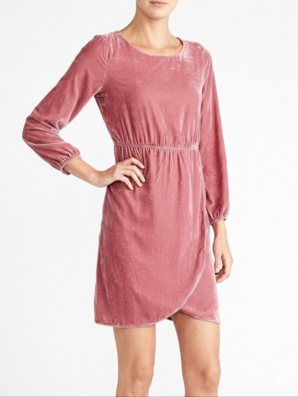 🚨NEW J CREW Pink Velvet Tulip Hem Mini Dress Baby Shower Wedding Size 0